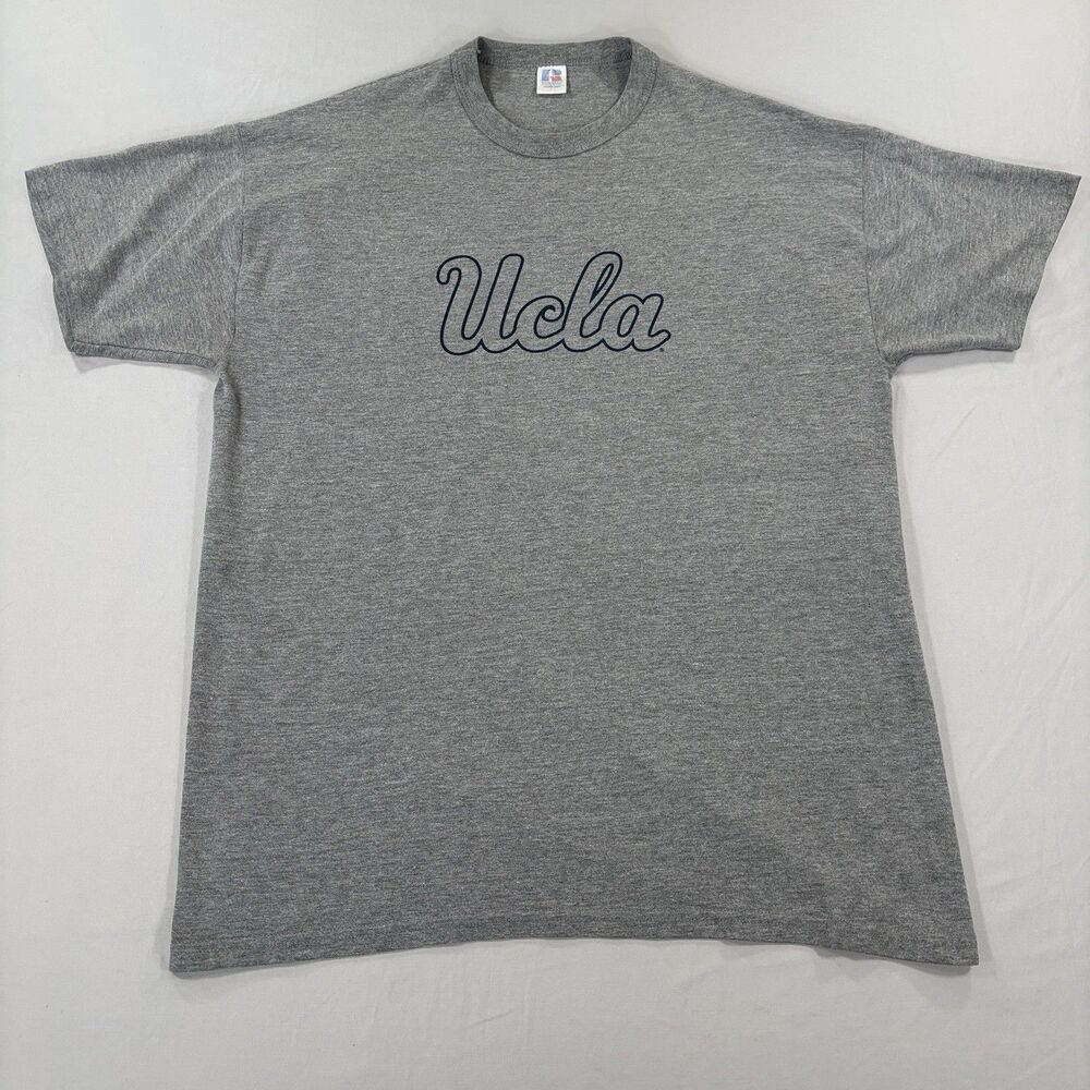 Vintage Russell Athletic Gray UCLA Bruins Spellout T-Shirt Size L